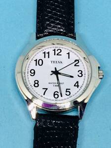 (D31)シンプルな時計(*'▽')TELVA・テルバ（電池交換済み）シルバー・メンズ腕時計USED（送料全国一律185円）素敵な時計です。