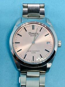 (D46)こだわりの時計(*'▽')TOMORA・トモラ・ディト（電池交換済み）シルバー・メンズ腕時計USED（送料全国一律185円）国内生産時計です。