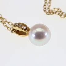 MIKIMOTO(ミキモト) ネックレス K18 パール 真珠×ダイヤモンド 一粒 7.2mm_画像3