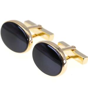  rare beautiful goods Vintage Tiffany cuffs K14 onyx Gold Tiffany&Co.