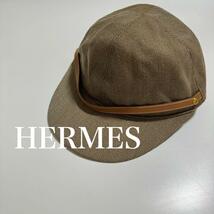 HERMES エルメス　MOTSCH pour HERMES ロゴ入　キャップ_画像1