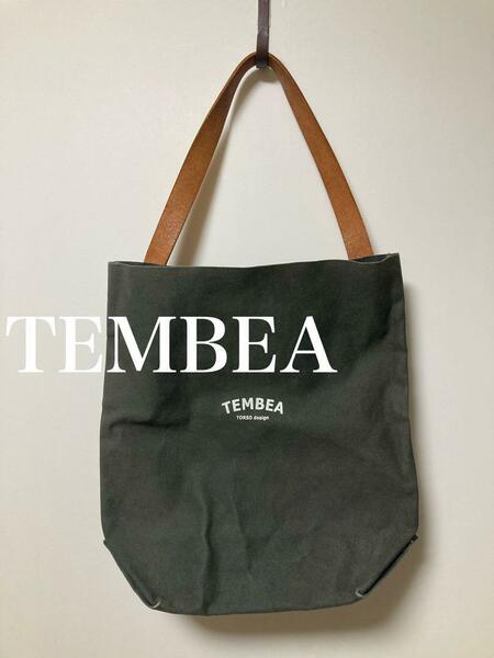 TEMBEA テンベア　ロゴ入　キャンバス　トートバック　牛革　日本製