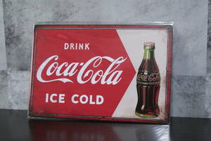 ブリキ看板　コカ・コーラ　Coca-Cola 　ICE COLD