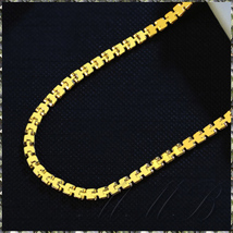 [NECKLACE] 18K Gold Plated Square Chain 四角形 スクエア リンクチェーン ゴールド ショート ネックレス 2.5x450mm (4.8g) 【送料無料】_画像2