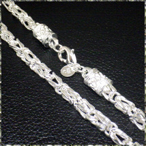 [NECKLACE] 925 Sterling Silver Plated Byzantine Chain シルバー ビザンチン チェーン ショート ネックレス 6x480mm (48g)_画像2