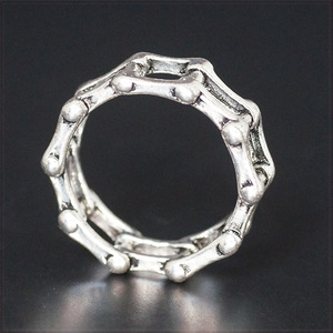 [RING] Vintage Silver Motorcycle Bicycle Chain ヴィンテージ シルバー メカニカル バイク チェーン デザイン 8mm ワイド リング 18号