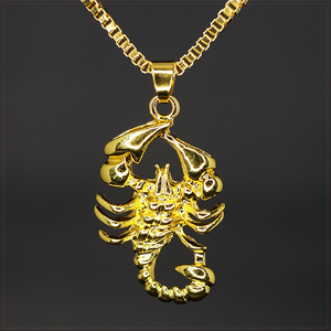 [PENDANT NECKLACE] Gold Scorpion ゴールデン スコーピオン 蠍(サソリ) ペンダント BOX ベネチアン チェーン ネックレス 【送料無料】