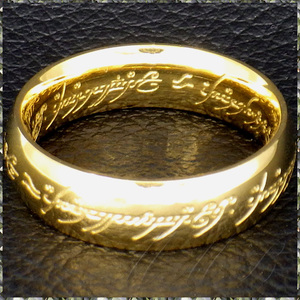 [RING] Top Quality 316L Gold Lord Of The Ring ロード・オブ・ザ・リング レプリカ 肉厚 7mm 甲丸 ゴールド リング 21号 6g