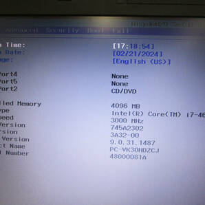 ●【部品取り ジャンク】NEC VK30HD-J PC-VK30HDZCJ Core i7-4610M 3.0GHz BIOS起動可/(メモリ・HDD・AC無) 管理番号N-2200の画像2