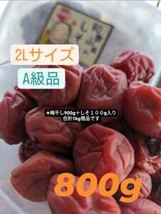 和歌山県南高梅しそ漬け梅干し2LサイズA級品800g