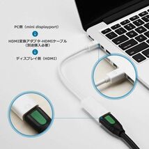 即納 Mini DisplayPort HDMI 変換アダプタ Thunderbolt to HDMI 変換アダプタ 1080P Full HD Macbook Surface Apple iMac Air_画像2