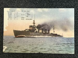 二等巡洋艦 川内 (同型艦 那珂 神通) 絵はがき 旧日本軍 戦前 絵葉書 写真 大日本帝国軍 413