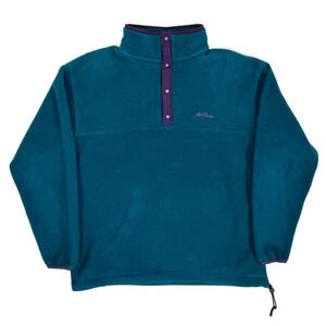 USA製 1990s L.L.Bean Fleece snap pullover M Green エルエルビーン フリーススナッププルオーバー グリーン　アウトドア