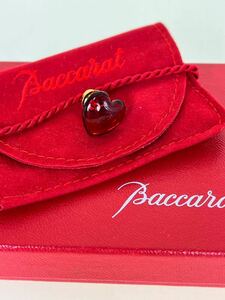 ☆Baccarat バカラ ハート ピンブローチ バッジ クリスタルガラス 小物 レッド 赤 ゴールド カラー アクセサリー 箱・ケース付 