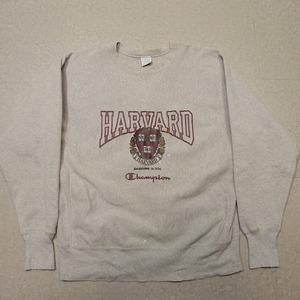 90s ビンテージ USA製 チャンピオン リバースウィーブ ハーバード大学 カレッジ 刺繍タグ Lサイズ vintage HARVARD スウェット 古着 ★h