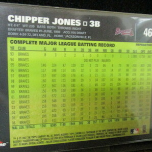 ★野球カード C・ジョーンズ 2007 TOPPS CHROME White Refractors 649/660  即決!!の画像2