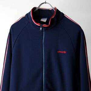 70s80s 西ドイツ製 デサント社 adidas アディダス トラックジャケット ネイビー size O (L~XL程度) / 古着 ヴィンテージ