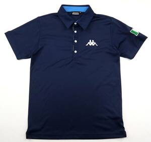 美品★Kappa GOLF カッパ・ゴルフ　ボタンダウン半袖ドライポロシャツ/ネイビー/Mサイズ