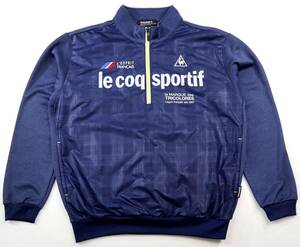 美品★le coq sportif GOLF ルコック・ゴルフ ウィンド生地付き 裏起毛ハーフジッププルオーバージャージジャケット/スニードジャック/LL