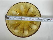 Y-1101【洋食器　カラーガラス食器　飴色ガラス　デザート皿　中古品　(約)13cm×4.7cm】_画像7