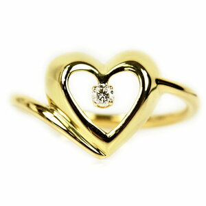 Tiffany&Co. ティファニー K18 ゴールド 18金 1P ダイヤモンド ハート 指輪 リング 7号 21687