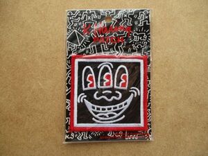 【ライセンス品】00s キースへリングKEITH HARINGパッチ ワッペン/Artestar.NYデッドストック地下鉄PATCHストリートアートART三つ目 S61