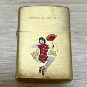 1995年製 XI ZIPPO ジッポ SOLID BRASS ソリッドブラス ORIENTAL BEAUTY オリエンタルビューティー ゴールド 金 ライター　喫煙具 香港限定