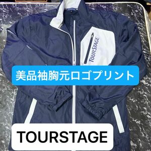 TOURSTAGEツアーステージ袖胸元ロゴプリントナイロンジャケットウェア
