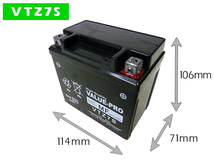 新品 充電済バッテリー VTZ7S 互換 YTZ7S FTZ5L-BS GTZ7S / アドレスV100 後期 ジェベル250XC WR450F KLX450R XR400モタード_画像2