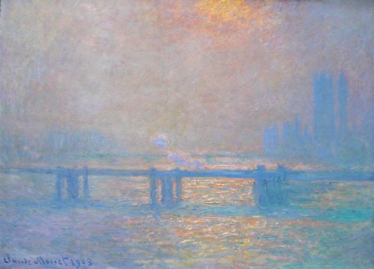 Neue Charing Cross Bridge von Monet, Mit Spezialtechniken bedruckte Themse, hochwertiger Druck, A4-Format, kein Rahmen, Sonderpreis 980 Yen (inkl. Versand), kaufe es jetzt, Kunstwerk, Malerei, Andere