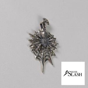 SLASH/スパイダーウェブペンダント/蜘蛛/蜘蛛の巣/重ね付け/リバーシブル/4way/SV950/シルバー