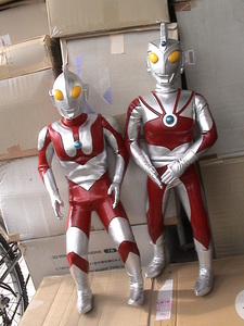  shop front display . size 80cm huge sofvi figure Ultraman Ultraman A 2 body set ABC toy made < secondhand goods >