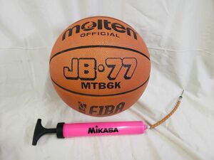 FG825 molten(モルテン) オフィシャル バスケットボール(basketball)JB77/MTB6K FIBA 03705 ＆ ミカサ mikasa 空気入れ ※動作可能