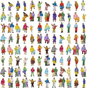 情景コレクション 人間 人形 人物 人間フィギュア塗装人 1:150 100本入り 箱庭 鉄道模型 建物模型 ジオラマ 教育 DIY