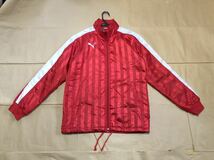 PUMA 中綿 セットアップ 上下 S 赤 ジャケット パンツ 赤白 防寒 プーマ ウィンドブレーカー _画像2