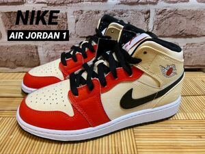 NIKE 23cm エア ジョーダン 1 MID SS GS ナイキ　AIR JORDAN 【DV7012-100】