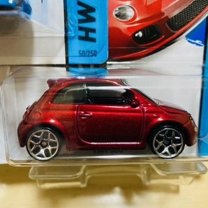 HOTWHEELS FIAT 500 フィアット チンクエチェント 3台 3色 POLIZIA ポリツィア ワインレッド ホワイト ホットウィールの画像3