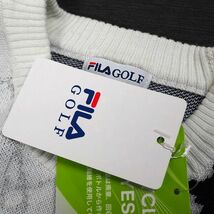 P957 新品 FILA GOLF フィラ ゴルフ ジャガード ニット セーター 総柄 タイポグラフィジャガード M ホワイト_画像8