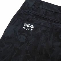 P999 新品 FILA GOLF フィラ ゴルフ 3層ボンディング ストレッチ テーパード パンツ 裏地フリース Dカン グラフィック迷彩 M ブラック_画像7