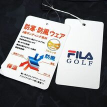 P999 新品 FILA GOLF フィラ ゴルフ 3層ボンディング ストレッチ テーパード パンツ 裏地フリース Dカン グラフィック迷彩 M ネイビー_画像10