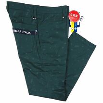 R126 新品 FILA GOLF フィラ ゴルフ 総柄 ９分丈 テーパード ストレッチ パンツ Dカン 82 グリーン_画像1