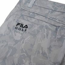 P999 新品 FILA GOLF フィラ ゴルフ 3層ボンディング ストレッチ テーパード パンツ 裏地フリース Dカン グラフィック迷彩 L グレー_画像7