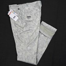 P999 新品 FILA GOLF フィラ ゴルフ 3層ボンディング ストレッチ テーパード パンツ 裏地フリース Dカン グラフィック迷彩 M オフホワイト_画像1