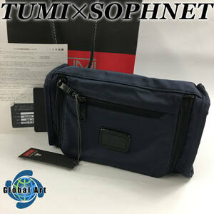 ★D12686【未使用保管品】TUMI トゥミ×SOPHNET ソフネット/TRAVEL KIT トラベルキット/ネイビー/刻印有