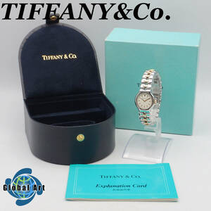 え01283/TIFFANY&Co. ティファニー/ティソロ/クオーツ/レディース腕時計/18K×SS/コンビ/文字盤 アイボリー/L0112/箱・付属品付/ジャンク