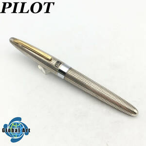 ★E02099/PILOT パイロット/万年筆/STERLING SILVER/エリート/ペン先 18K-750/シルバー×ゴールド