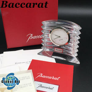 ★E02193【未使用保管品】Baccarat バカラ/置時計/ラランド/クオーツ/高さ 約7.2㎝×横 約8.2㎝/クリスタルガラス/箱・付属品付