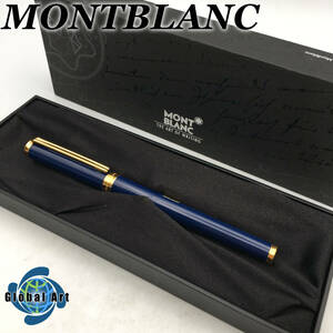 ★E02092/MONTBLANC モンブラン/万年筆/NOBLESSE OBLIGE ノブレス オブリージュ/ペン先 585 14K/ct/ネイビー×ゴールド/箱付