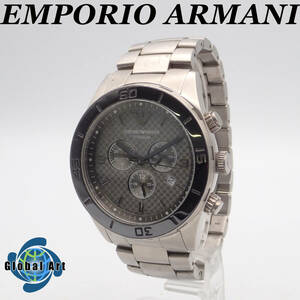 え01067/EMPORIO ARMANI エンポリオアルマーニ/クオーツ/メンズ腕時計/チタン/クロノグラフ/スモセコ/文字盤 グレー系/AR-9502