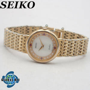 え02161/SEIKO セイコー/エクセリーヌ/クオーツ/レディース腕時計/シェル文字盤/4N20-0380